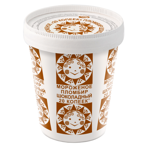 «20 KOPEEK» chocolate ice cream glass cardboard